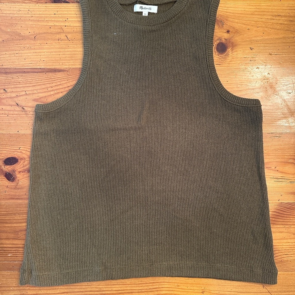 Ribbed Olive Green Tank Top